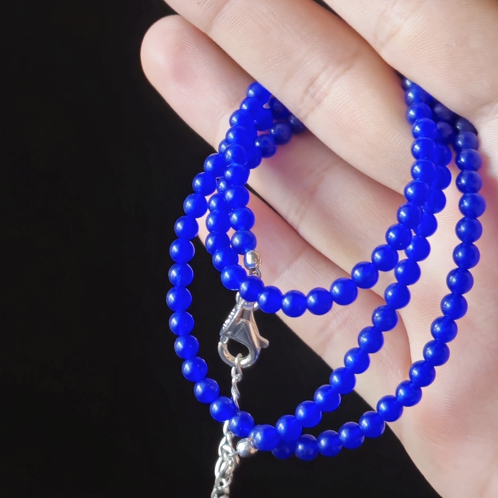 Nicky Butler Blue Quartzite NB Designer Bead Necklace 925 Sterling Silver NWT - Picture 3 of 6